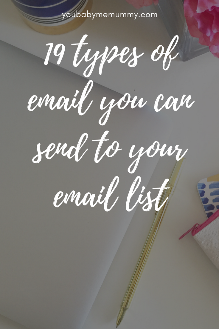 Do you want to send your email list great content but haven’t a clue what to say? Here are 19 Types Of Email You Can Send To Your Email List.
